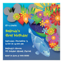 Invitación del cumpleaños: Estanque de peces 016
