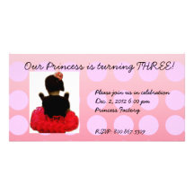 Invitación del cumpleaños - puntos rosados del chi tarjeta personal