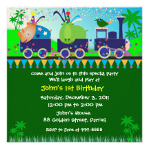 Invitación del cumpleaños: tren lindo de 019B A