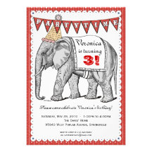 Invitación del desfile del circo del elefante del 