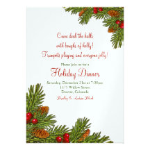 Invitación del día de fiesta del navidad del acebo