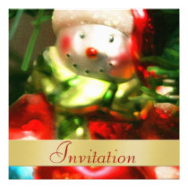 Invitación del día de fiesta del navidad del muñec invitaciones