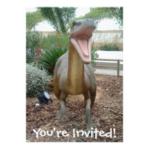 Invitación del dinosaurio del Velociraptor