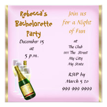 Invitación del fiesta de Bachelorette del boda