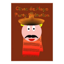 Invitación del fiesta de Cinco de Mayo con el somb