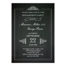Invitación del fiesta de compromiso de la pizarra 