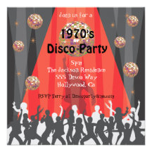 invitación del fiesta de disco de los años 70