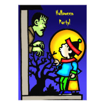 Invitación del fiesta de Frankenstein Halloween