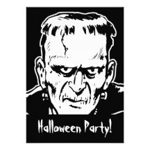 Invitación del fiesta de Frankenstein Halloween