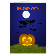Invitación del fiesta de Halloween con la calabaza Felicitaciones