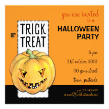 Invitación del fiesta de Halloween de la calabaza 