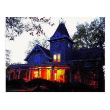 Invitación del fiesta de Halloween de la casa enca Tarjeta Postal
