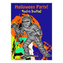 Invitación del fiesta de Halloween de la momia