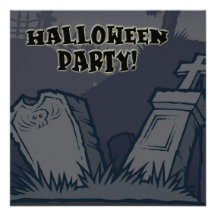 Invitación del fiesta de Halloween del cementerio