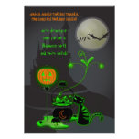 Invitación del fiesta de Halloween del gato negro 