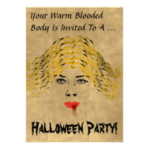 Invitación del fiesta de Halloween del vampiro