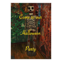 Invitación del fiesta de Halloween - esqueleto
