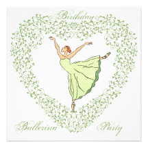 Invitación del fiesta de la bailarina del cumpleañ