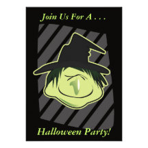 Invitación del fiesta de la bruja de Halloween