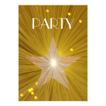 Invitación del "fiesta" de la estrella del oro