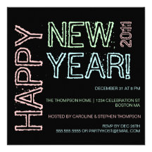 Invitación del fiesta de la Feliz Año Nuevo