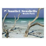 Invitación del fiesta de la playa de los Seashells