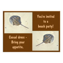 Invitación del fiesta de la playa del cangrejo de 