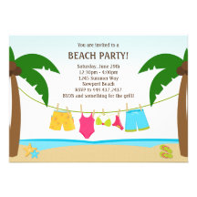 Invitación del fiesta de la playa del verano