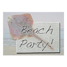 Invitación del fiesta de la playa - pequeño patín