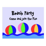 Invitación del fiesta de la playa tarjeta postal