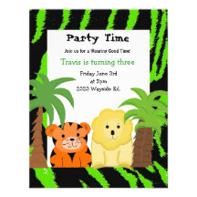 Invitación del fiesta de los animales de la selva