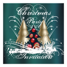 Invitación del fiesta de los árboles de navidad