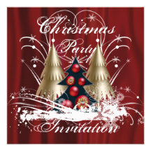Invitación del fiesta de los árboles de navidad