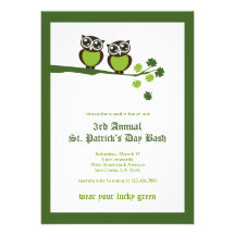 Invitación del fiesta de los búhos del verde del d