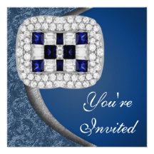 Invitación del fiesta de los diamantes del zafiro
