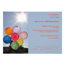 Invitación del fiesta de los globos