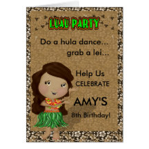 Invitación del fiesta de Luau Tarjetón