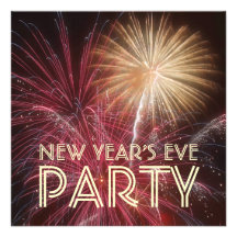 Invitación del fiesta de Noche Vieja