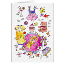 Invitación del fiesta de pijama tarjeta