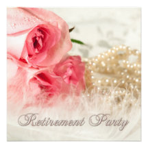 Invitación del fiesta de retiro con los rosas y la