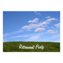 Invitación del fiesta de retiro de la hierba verde invitaciones