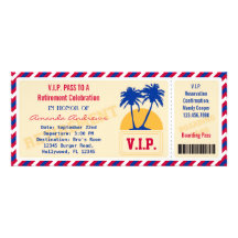 Invitación del fiesta de retiro del boleto del VIP