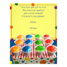 Invitación del fiesta de Snowcone del verano