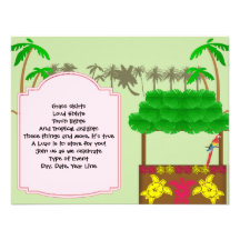 Invitación del fiesta de Tiki Luau