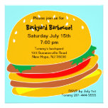 Invitación del fiesta del Bbq de la hamburguesa