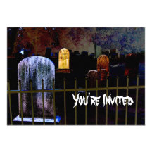 Invitación del fiesta del cementerio de Halloween