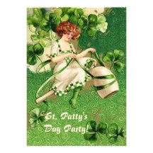 Invitación del fiesta del chica de día del St. Pat