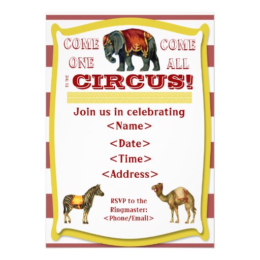 Invitación del fiesta del circo