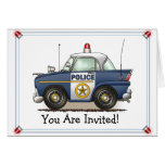 Invitación del fiesta del coche del poli de Crusie Felicitación