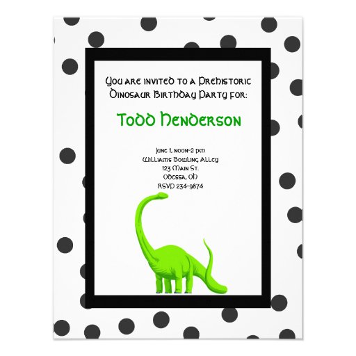 Invitación del fiesta del dinosaurio